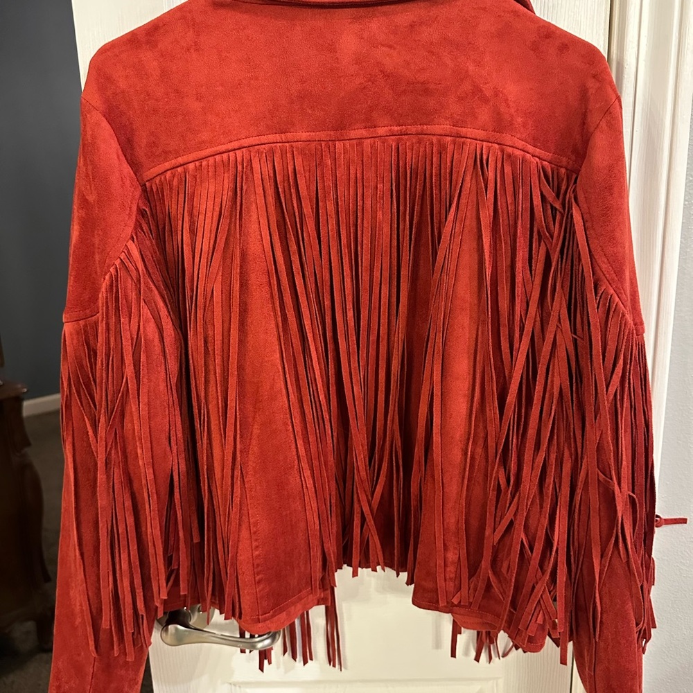 OddSuede Fringe Jacket - Red - Picture 4 of 4